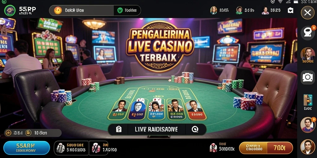 Screenshot gameplay Live Casino 55RP yang mendebarkan.