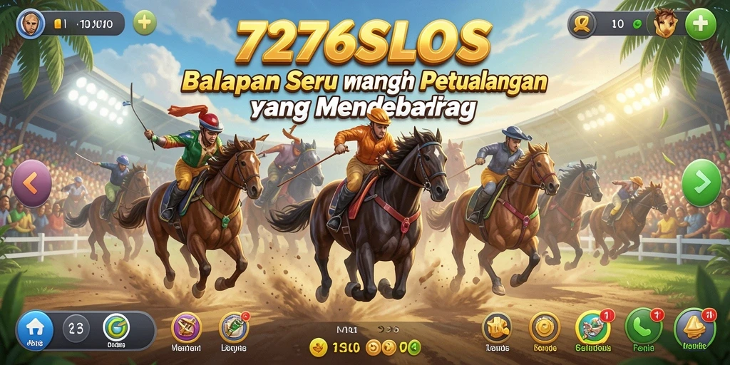 Tampilan gameplay balapan mendebarkan di 7276SLOTS.