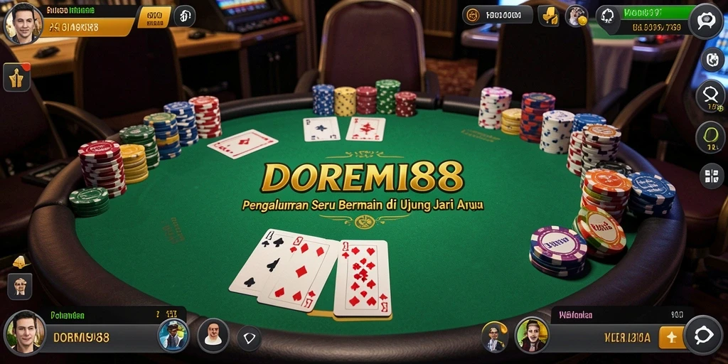 Tampilan gameplay DOREMI88 dengan pemain menjalani permainan poker.