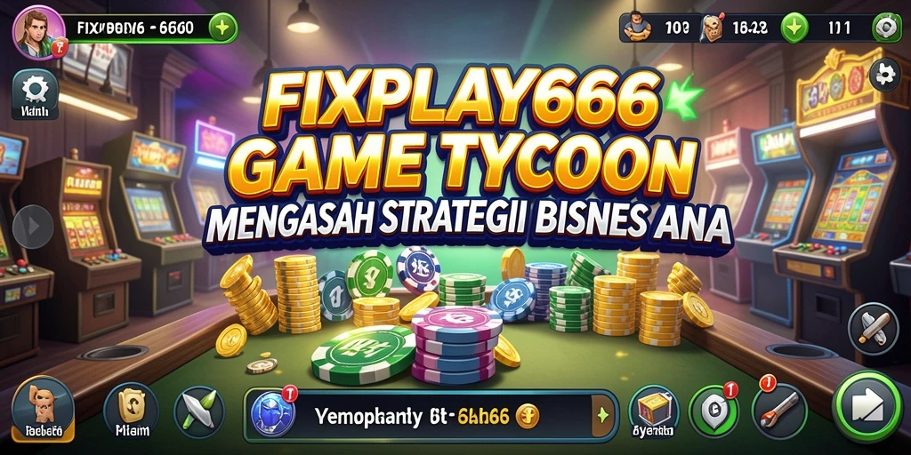 Screenshot utama FIXPLAY666 menampilkan aksi seru dalam membangun bisnis.