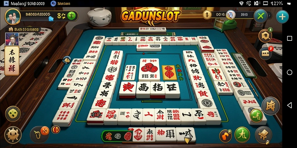 Tampilan atraktif dari gameplay Mahjong GADUNSLOT.