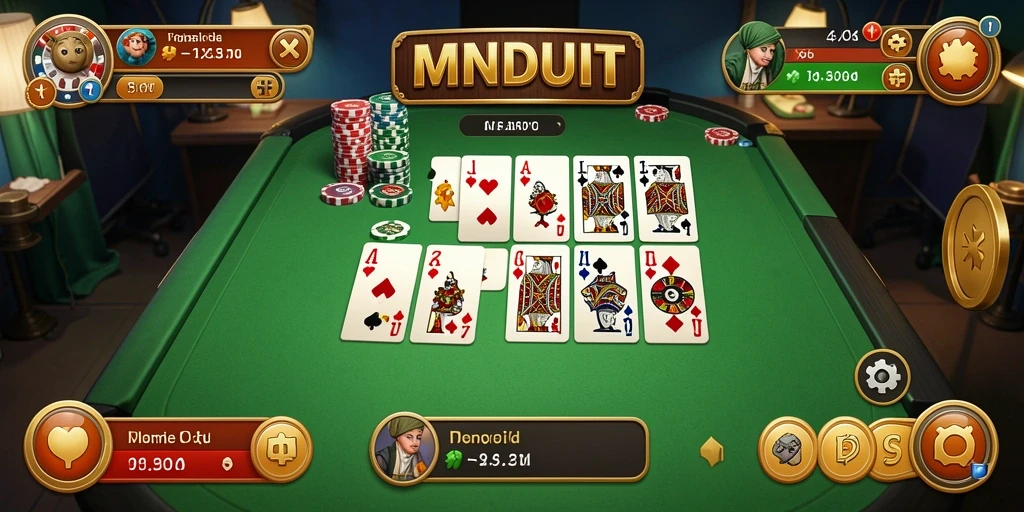 Screenshot gameplay MNDUIT menunjukkan aksi domino yang seru.