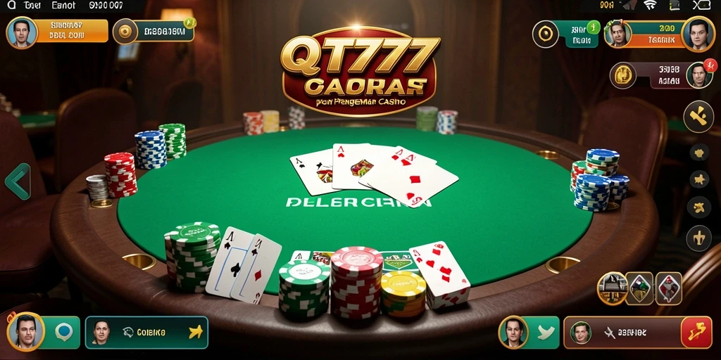 Tampilan gameplay Poker yang menarik di QT777.