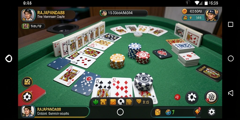 Screenshot gameplay RAJAPANDA88 menampilkan keseruan bermain Gaple.