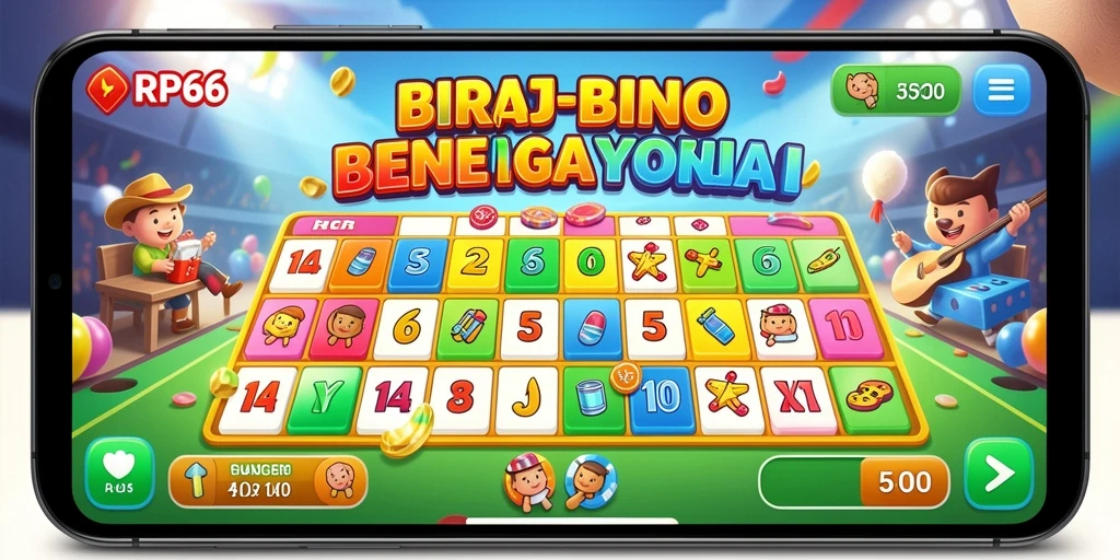 Screenshot utama RP66 menunjukkan permainan Bingo yang mendebarkan.